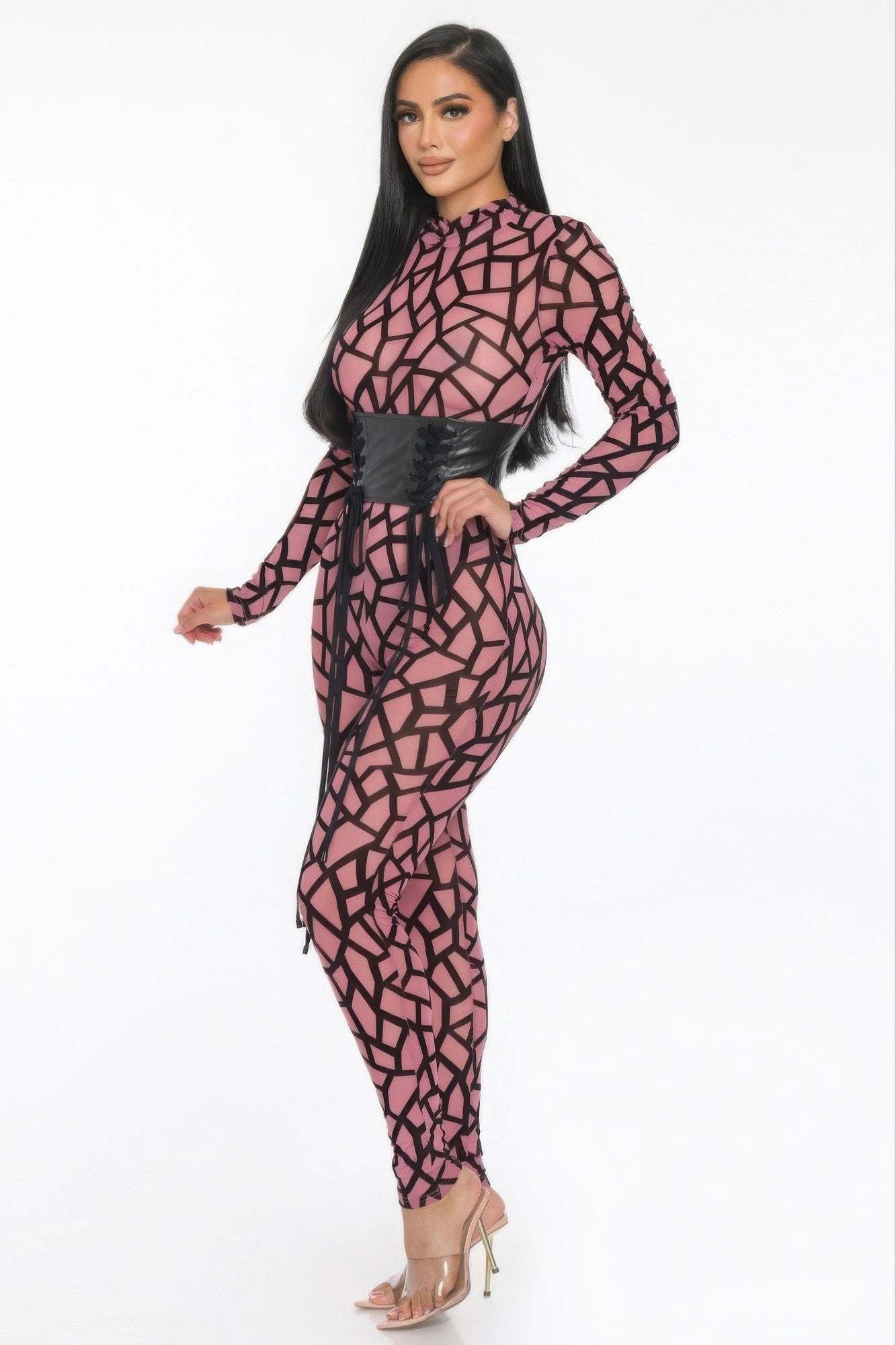 Geometric Printed Jersey Jumpsuit - Body By J'ne