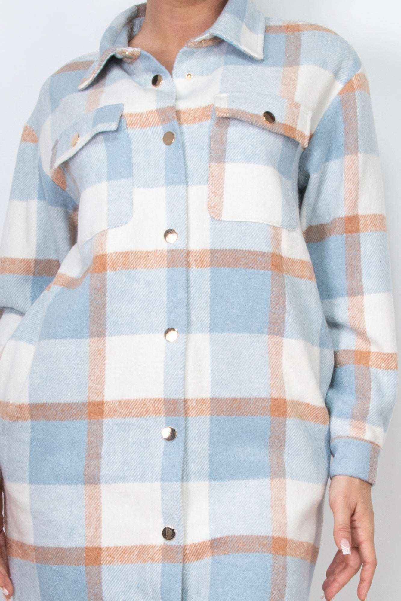 Plaid Buttoned Shacket Coat - Body By J'ne
