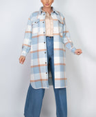 Plaid Buttoned Shacket Coat