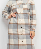 Plaid Buttoned Shacket Coat