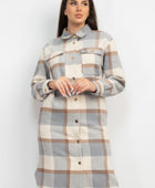 Plaid Buttoned Shacket Coat