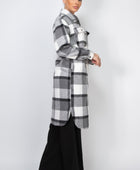 Plaid Buttoned Shacket Coat