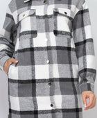 Plaid Buttoned Shacket Coat