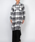 Plaid Buttoned Shacket Coat