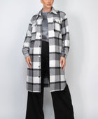 Plaid Buttoned Shacket Coat