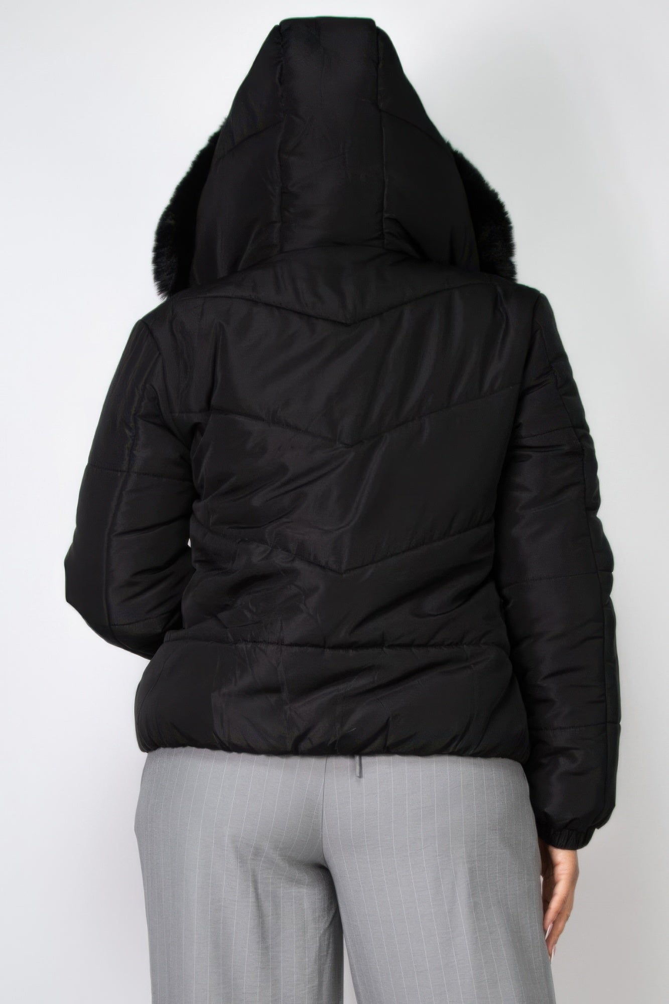 Insulated Zip-up Faux Fur Hooded Jacket - Body By J'ne