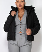 Insulated Zip-up Faux Fur Hooded Jacket