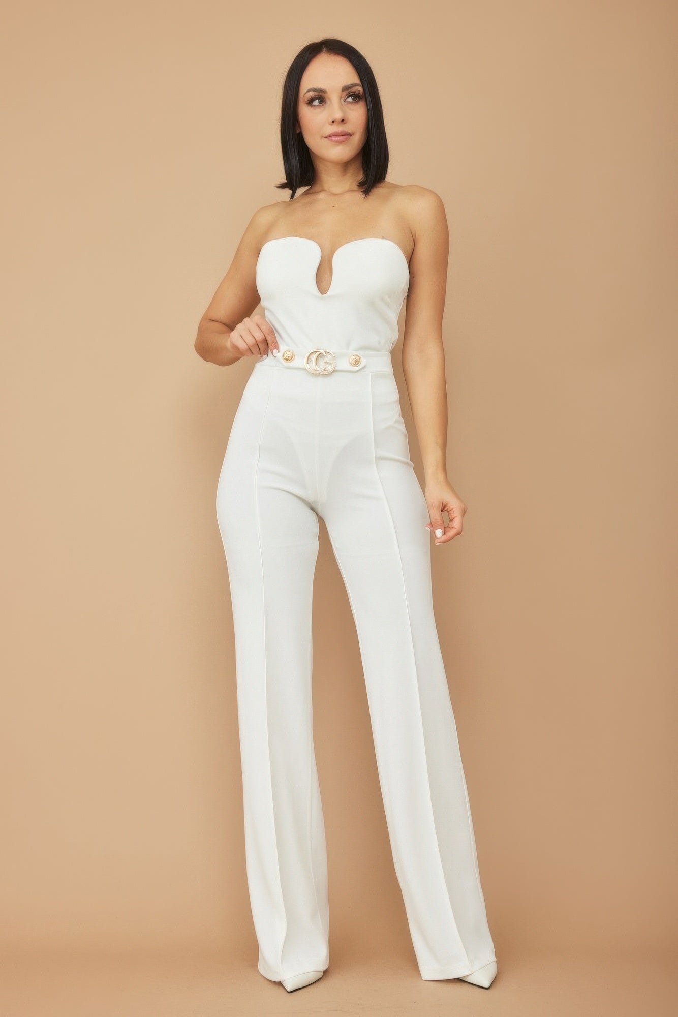 Cg Buckle And Button Detail Pants - Body By J'ne