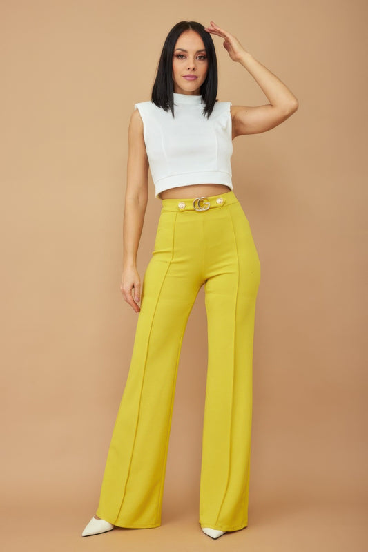 Cg Buckle And Button Detail Pants - Body By J'ne
