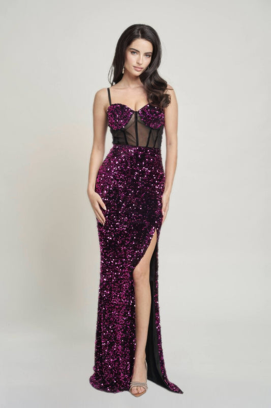 Cecily Teddy Velvet Corset Maxi Dress - Body By J'ne