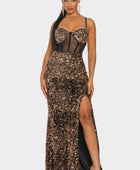 Cecily Teddy Velvet Corset Maxi Dress