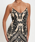 Spaghetti Strap Art Deco Sequins Maxi Dress