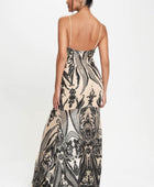 Spaghetti Strap Art Deco Sequins Maxi Dress