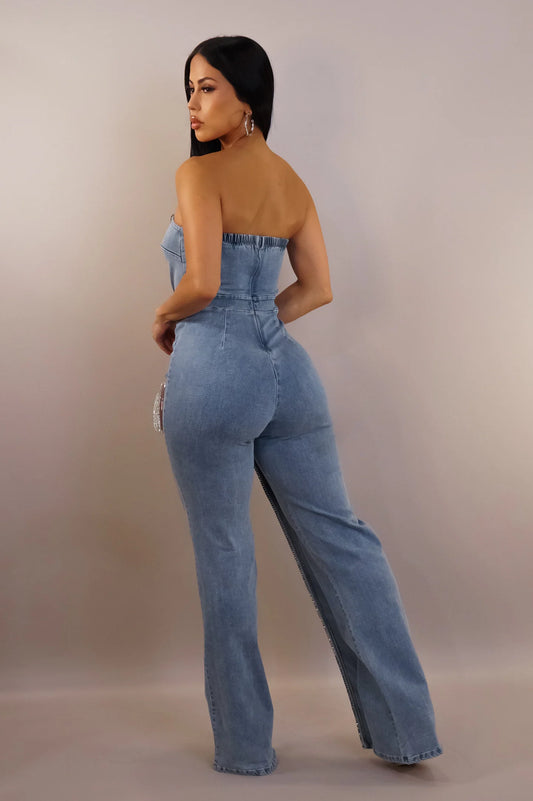 No Apologies Denim Jumpsuit