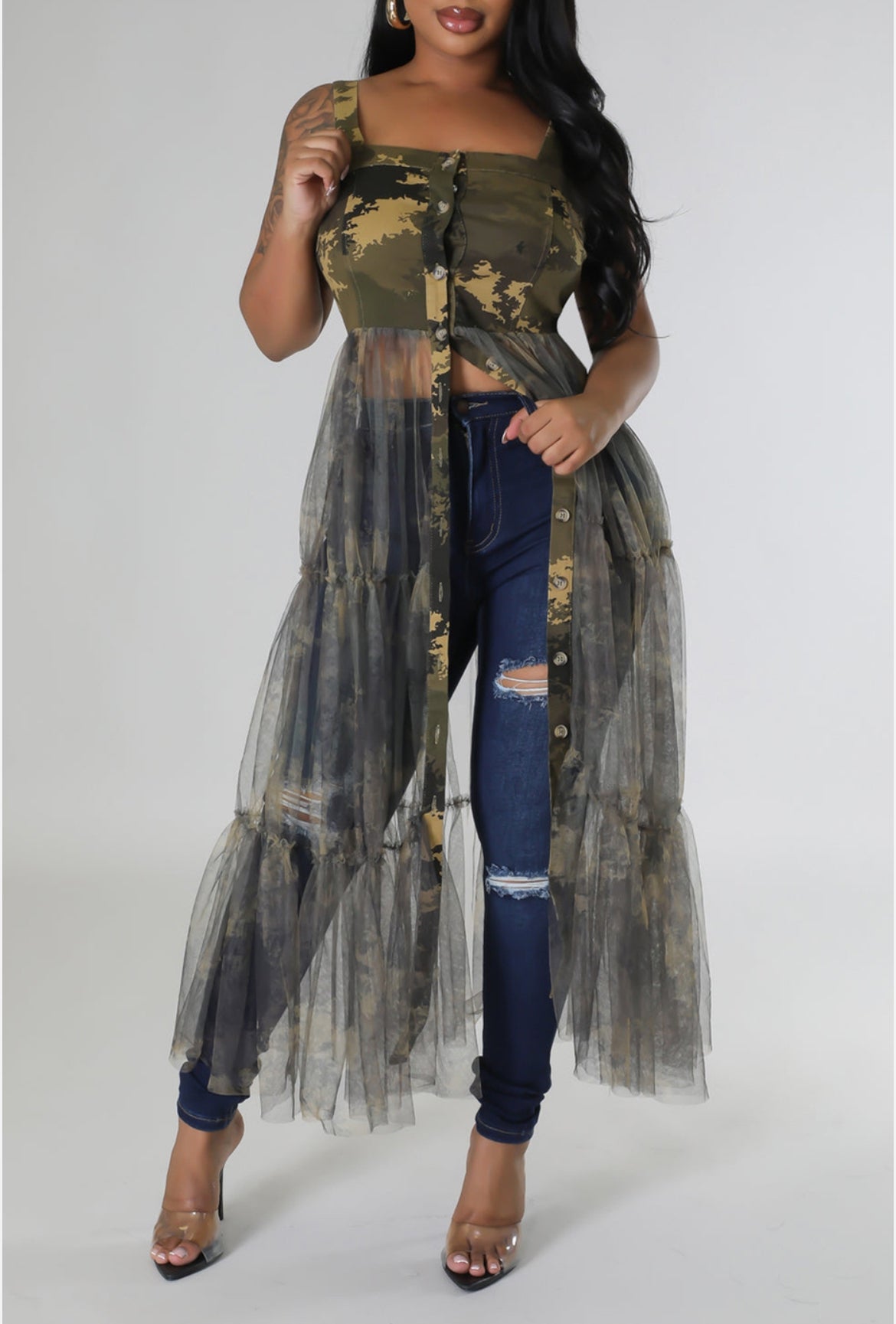 Ruched Tulle Top - Body By J'ne