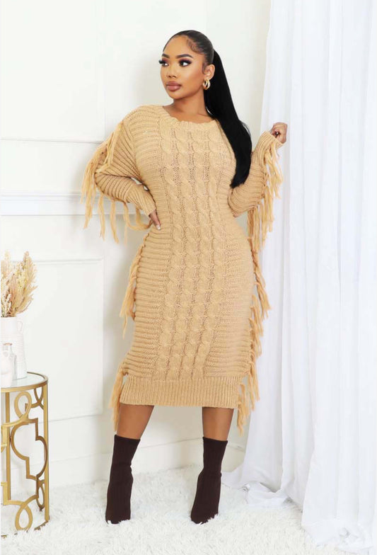 Fringe Sweater Dress - Body By J'ne
