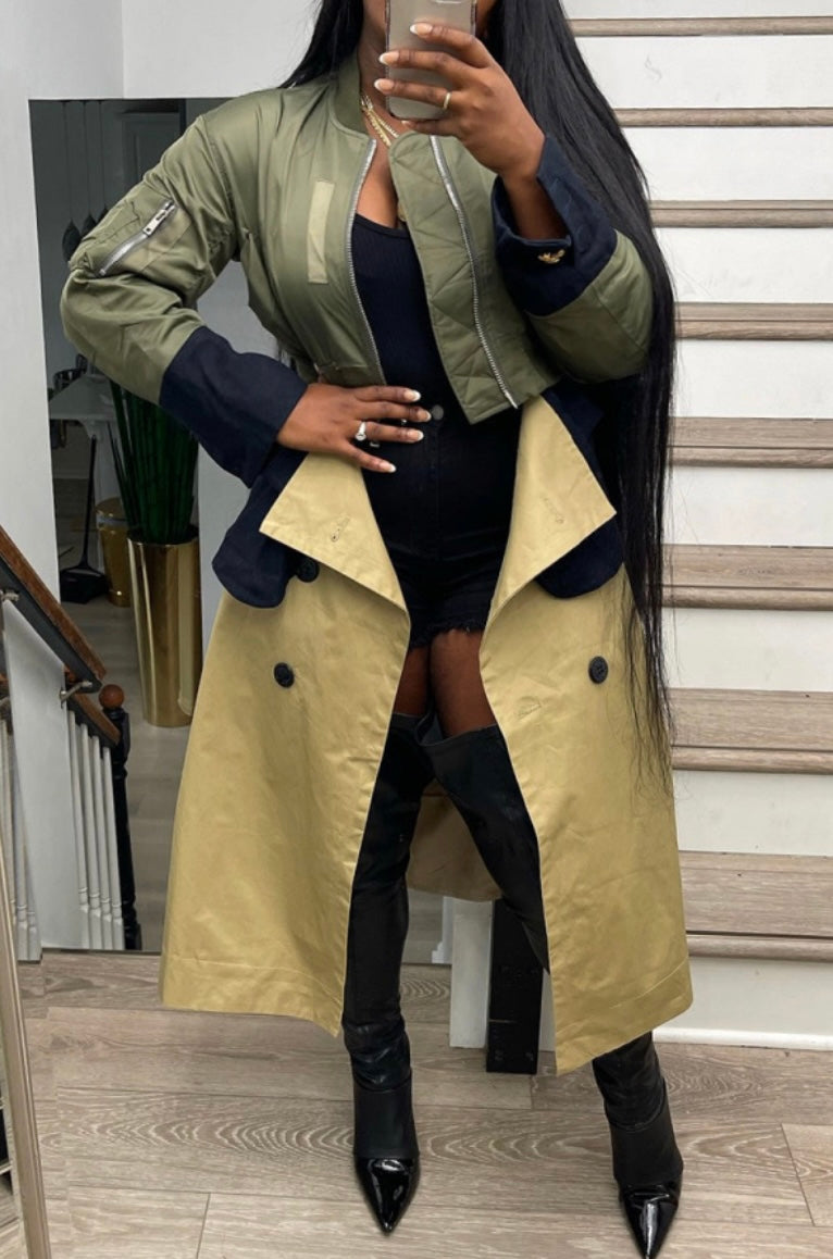 Patchwork Collar Coat - Body By J'ne