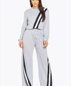 Striped Top & Flare Pants Set