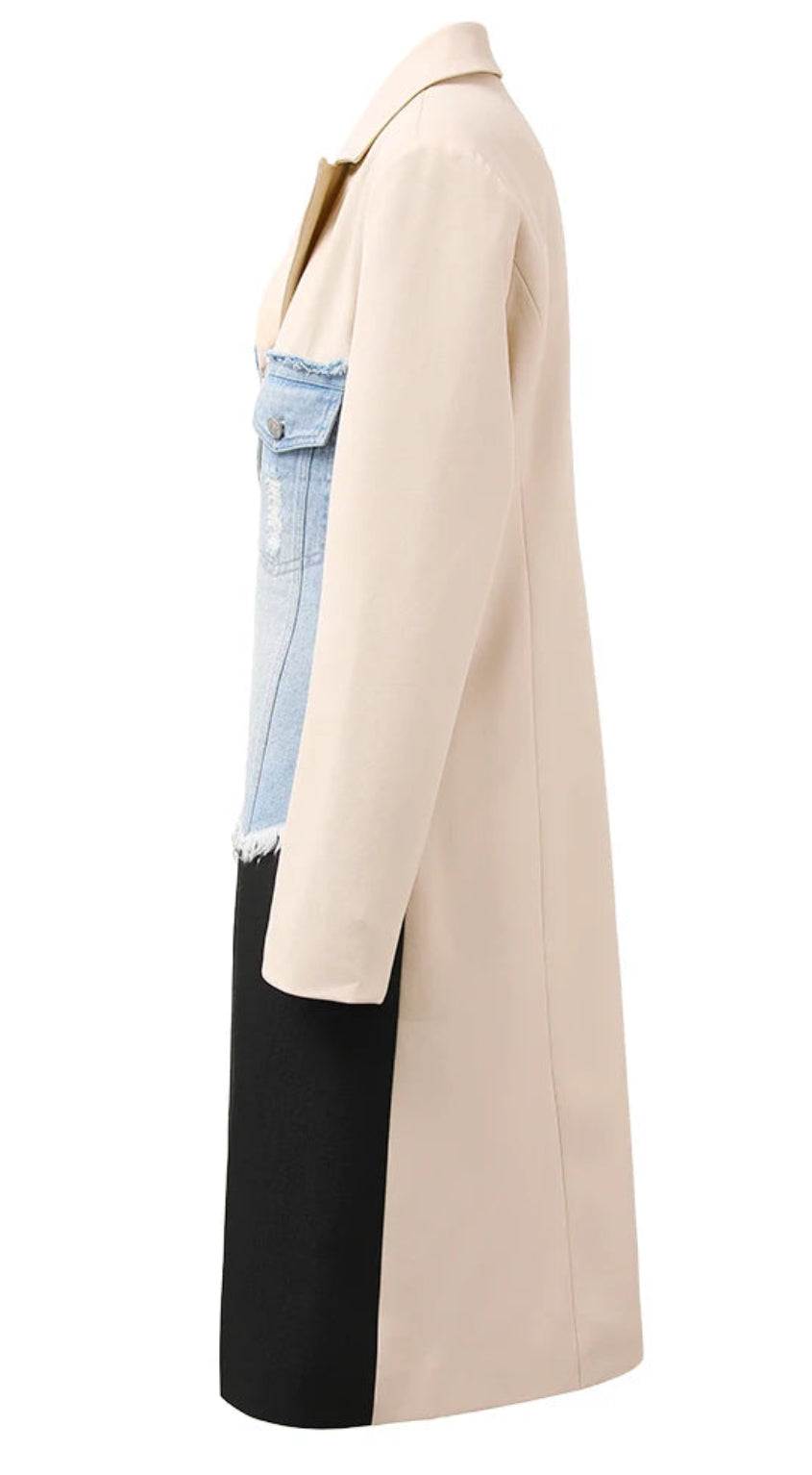 Colorblock Ripped Cardigan Coat - Body By J'ne