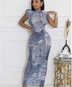 Jess Denim Print Dress - Body By J'ne