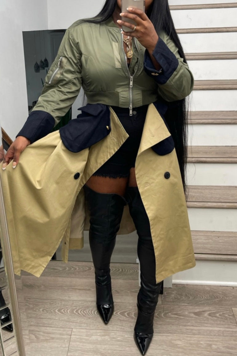 Patchwork Collar Coat - Body By J'ne