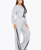 Striped Top & Flare Pants Set