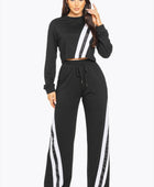 Striped Top & Flare Pants Set