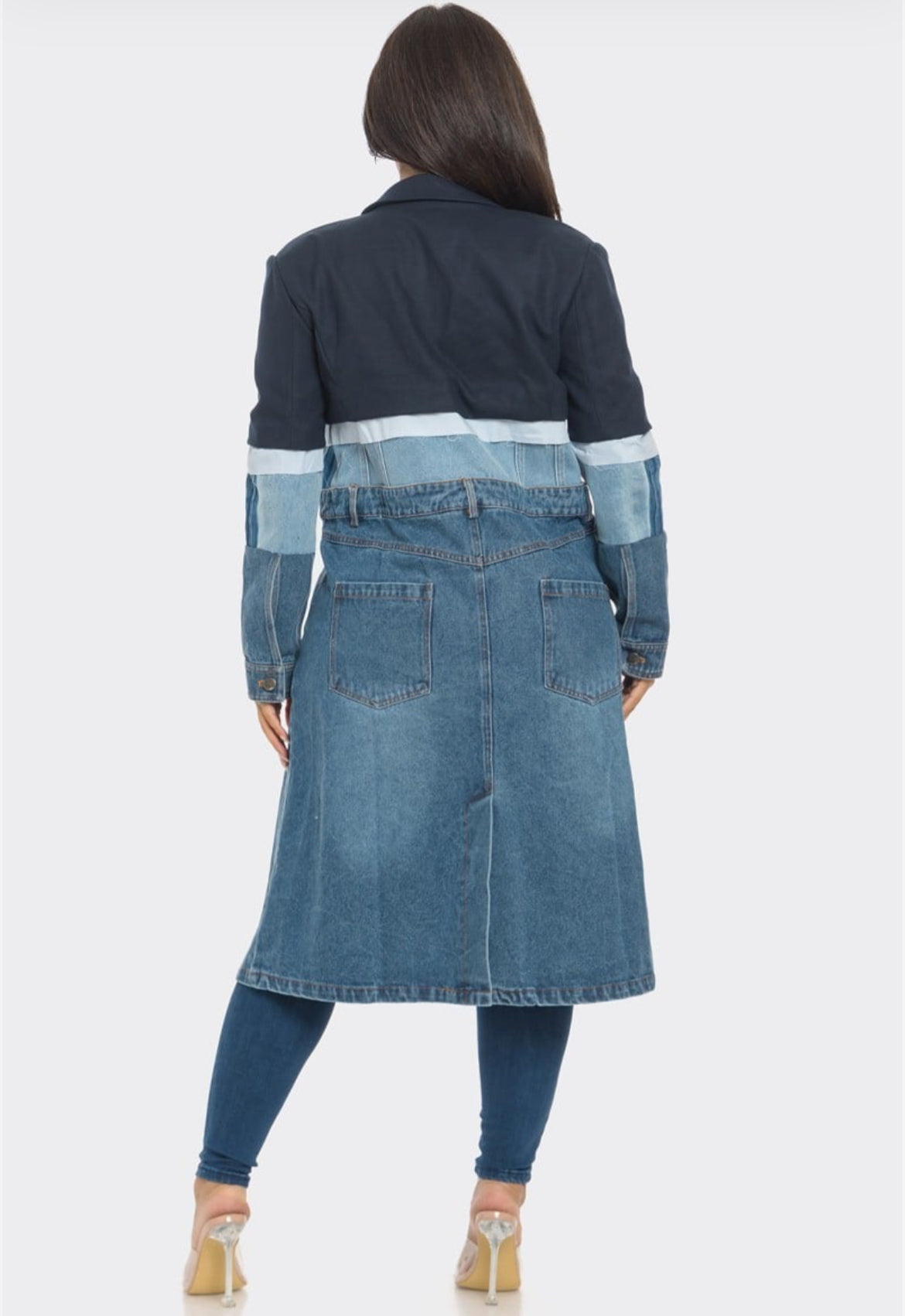 Stylish Multi-Denim Trench Coat - Body By J'ne
