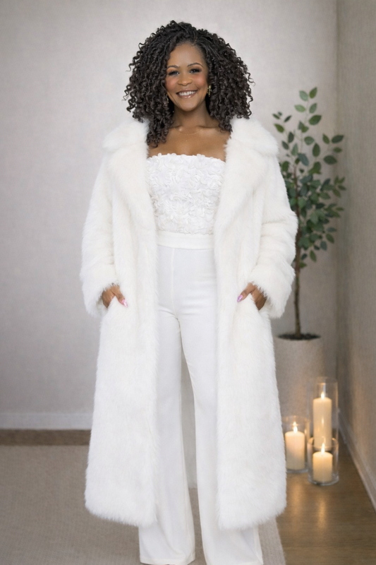 White Halo Faux Fur Coat