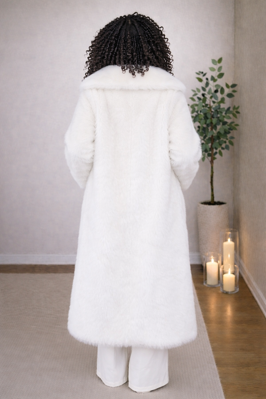 White Halo Faux Fur Coat