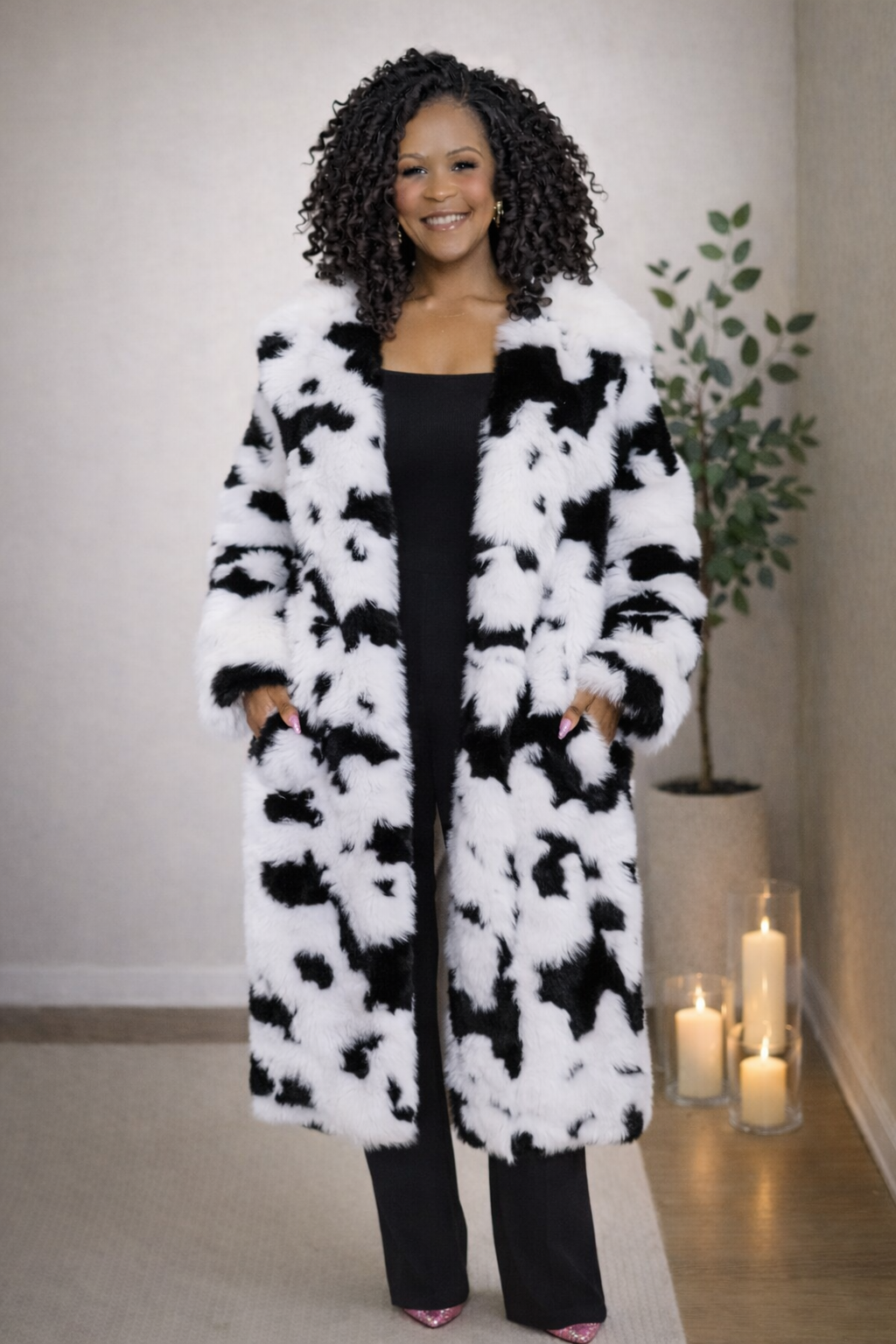 White Halo Faux Fur Coat