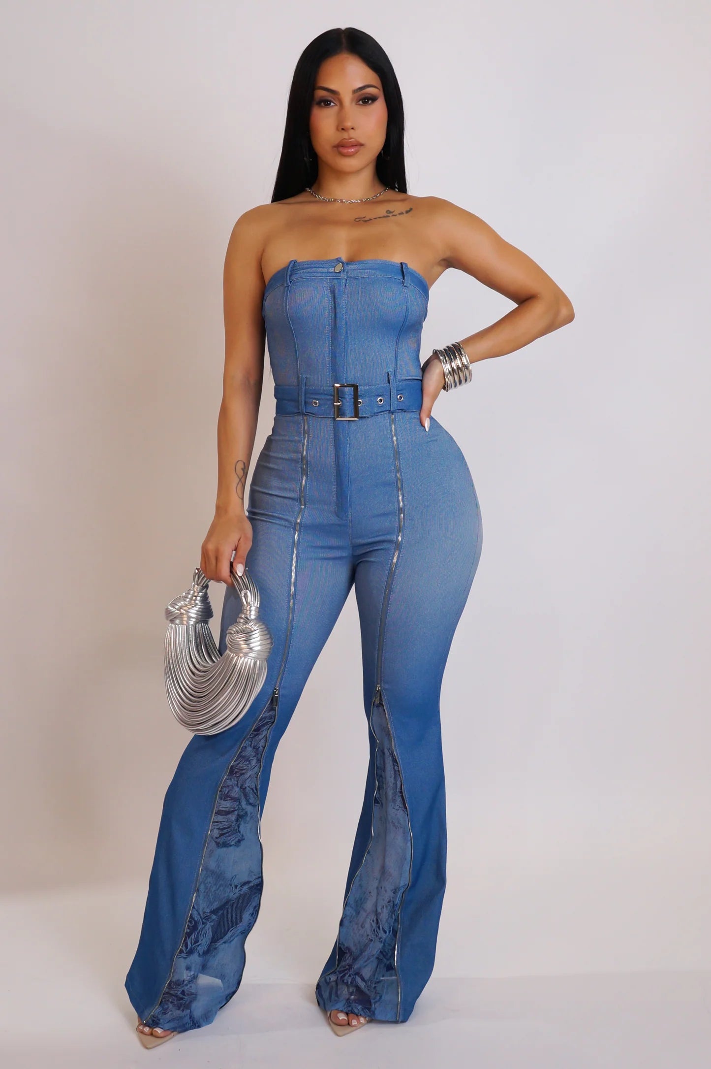 Clear Cut Denim Jumpsuit - Body By J'ne