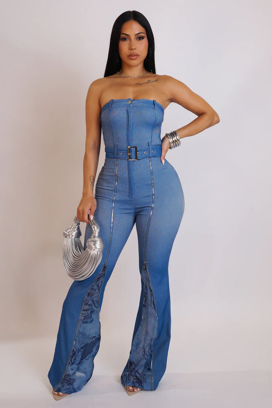 Clear Cut Denim Jumpsuit