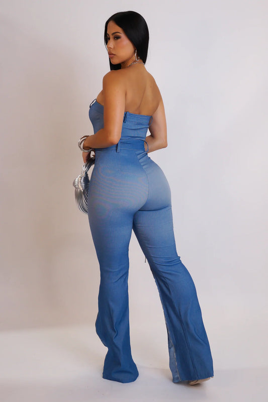 Clear Cut Denim Jumpsuit