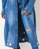 Duster Denim Raw Hem Jacket - Body By J'ne