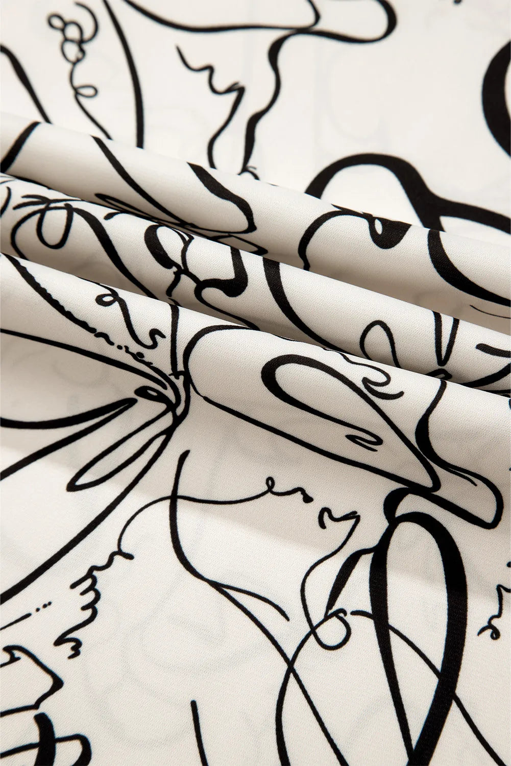 Printed Round Neck Three-Quarter Sleeve Blouse - Body By J'ne