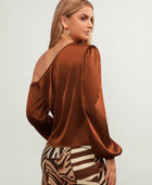 One Shoulder Long Sleeve Blouse