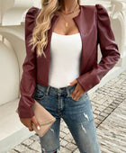 Devine Open Front Puff Sleeve Jacket