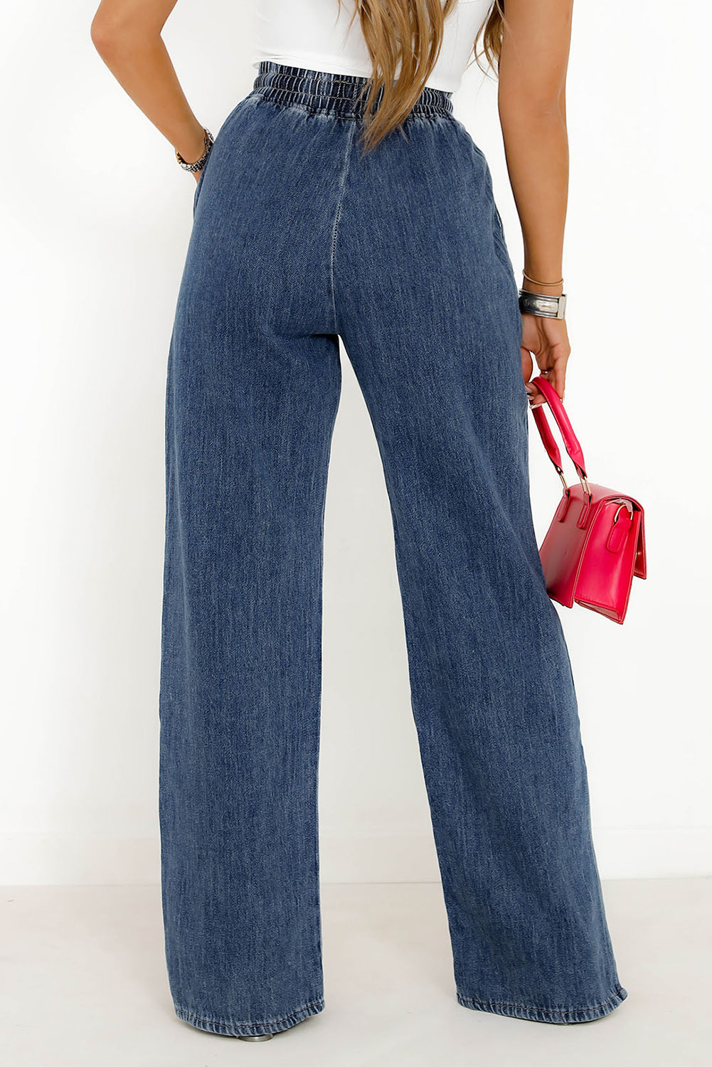 Slit Wide Leg Jeans with Pockets - Body By J'ne