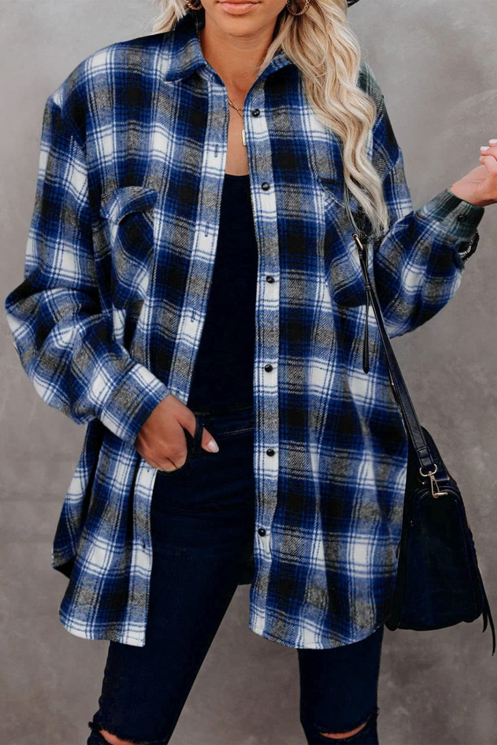 Full Size Plaid Collared Neck Long Sleeve Shirt - Body By J'ne