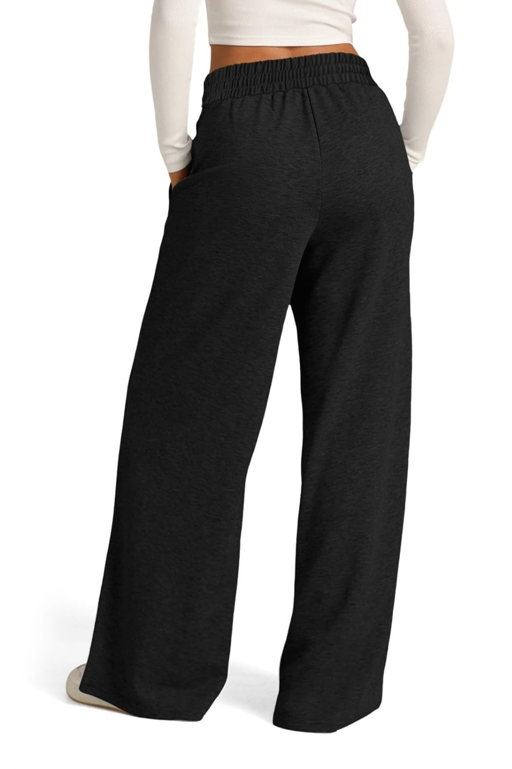 Drawstring Elastic Waist Wide Leg Pants - Body By J'ne