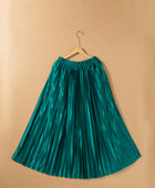 Elastic Waist Pleated Midi Skirt