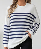 Striped Round Neck Long Sleeve T-Shirt