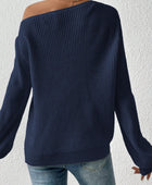 Honey Single Shoulder Long Sleeve Sweater