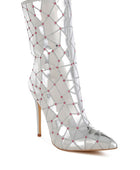 Echostage Rhinestones Embellished Metallic Boots