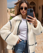 Zip Up Long Sleeve Sherpa Jacket