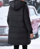 Plus Size Zip Up Hooded Winter Coat