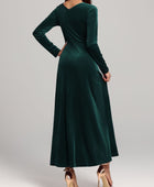 Square Neck Long Sleeve Velvet Dress