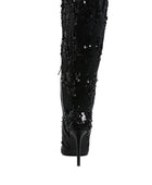 Sitarah Sequin Embellished Stiletto Long Boots