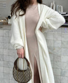 Fuzzy Open Front Solid Color Cardigan